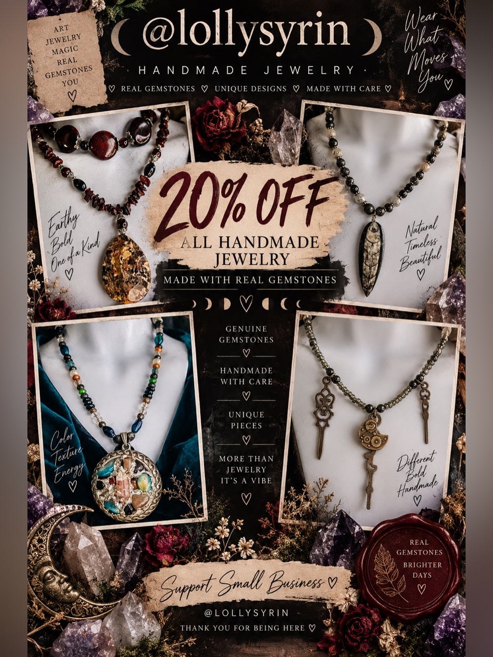 20% off Handmade Jewelry by @lollysyrin flyer